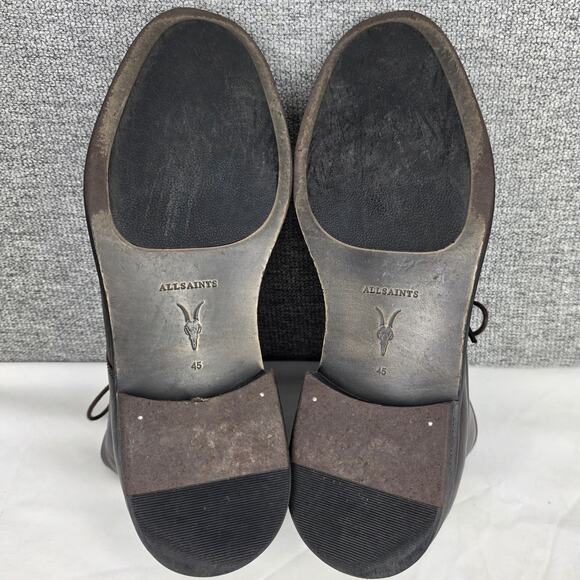 ALLSAINTS HARLAND MEN’S CAP‑TOE LEATHER LACE-UP COMBAT BOOTS – BLACK – SIZE 12 main image 6